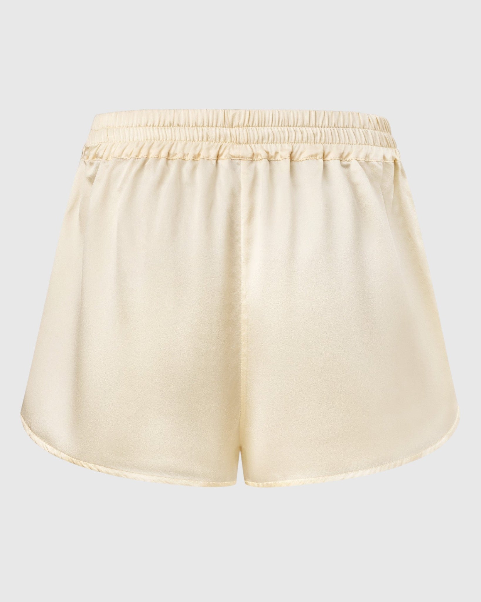 silk sprint shorts in ivory