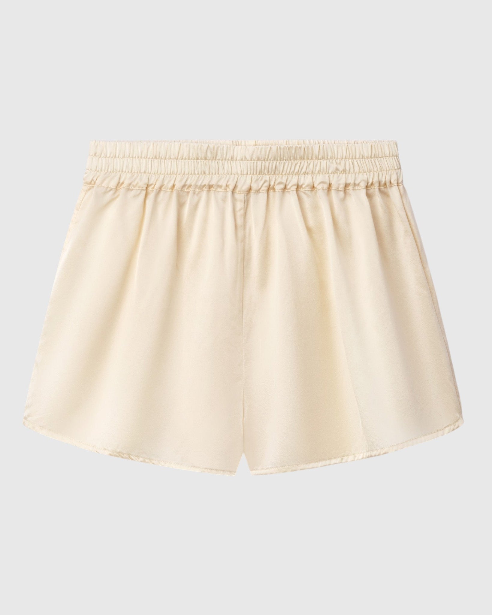 silk sprint shorts in ivory