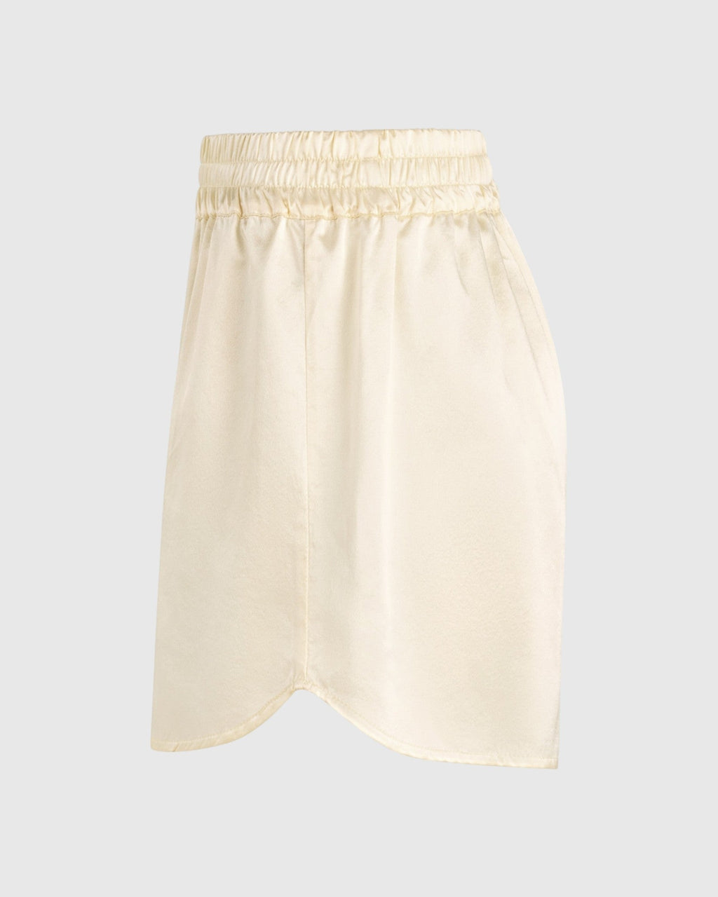 silk sprint shorts in ivory