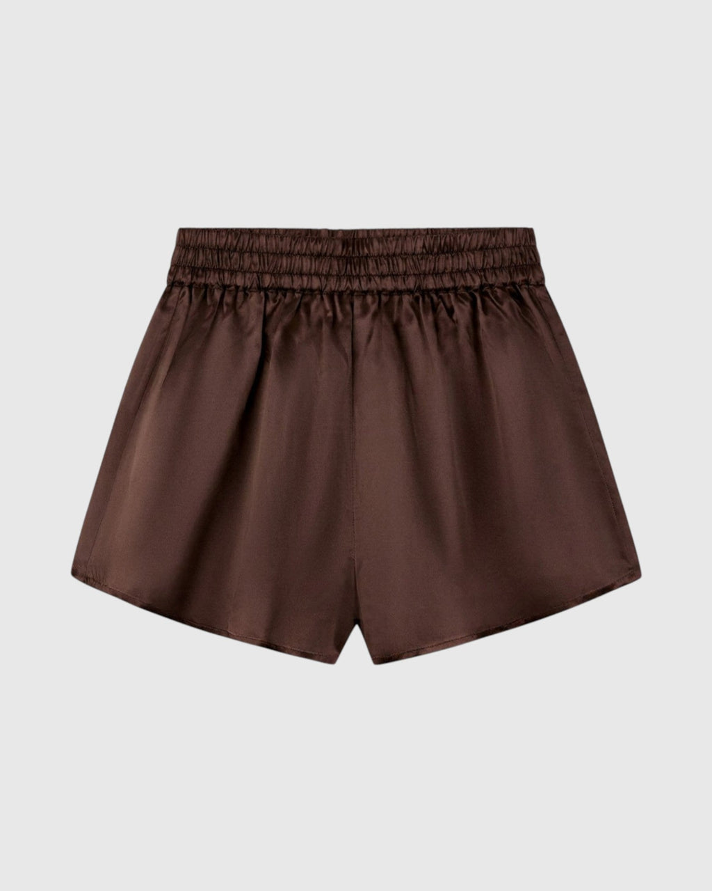 silk sprint shorts in cocoa