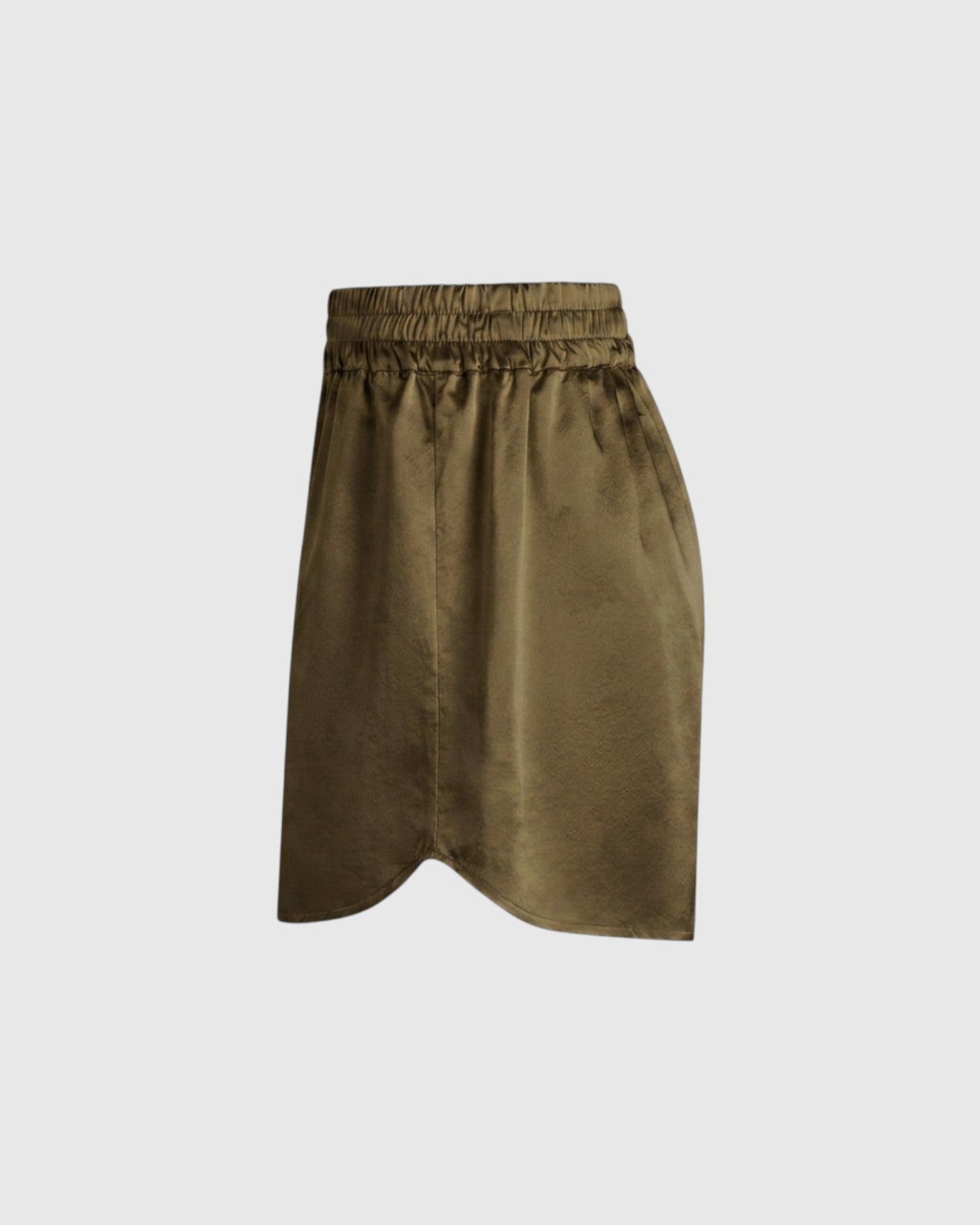 silk sprint shorts in olive