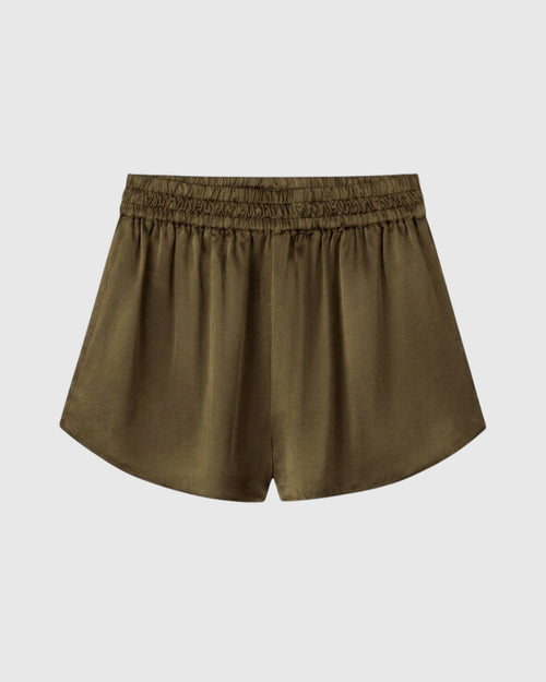 silk sprint shorts in olive